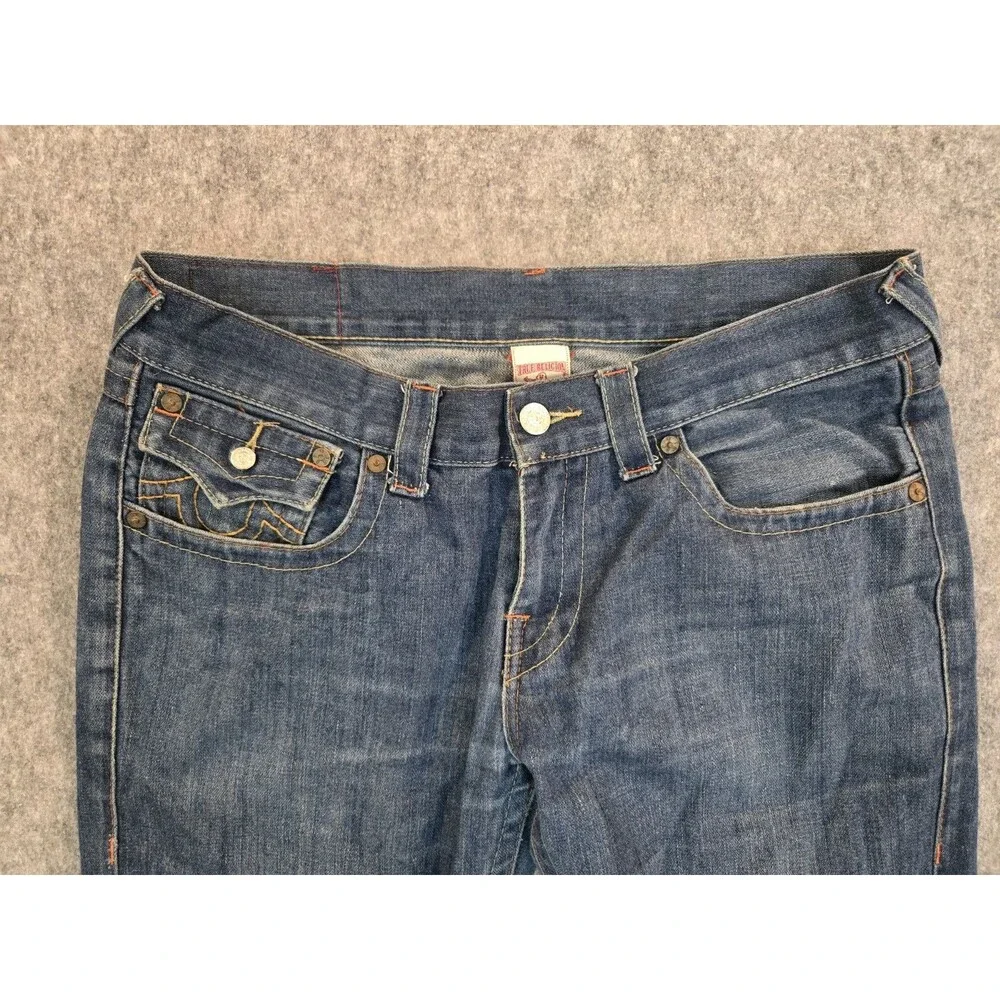 True Religion Rare Embroidered Shiva Hindu God Billy Vintage Wide Jeans 36x32